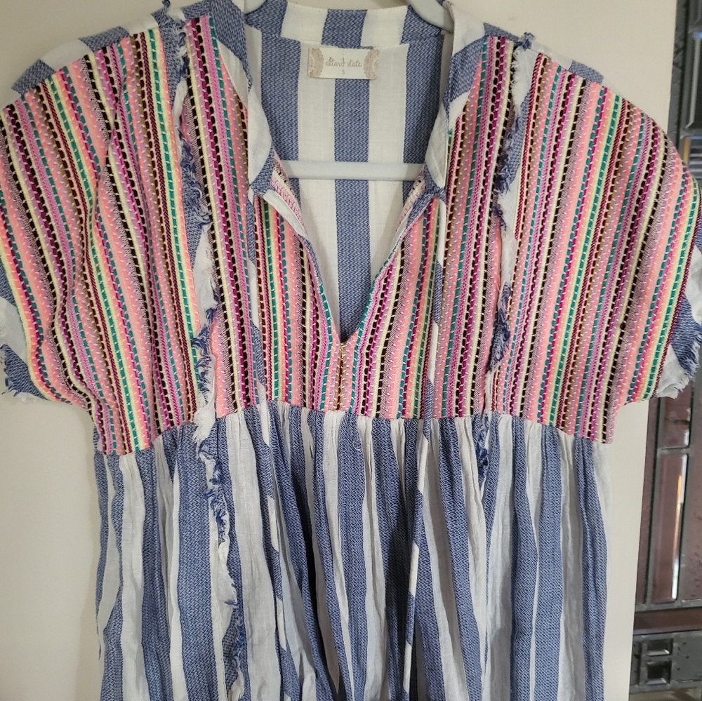 Stripped baby doll blouse